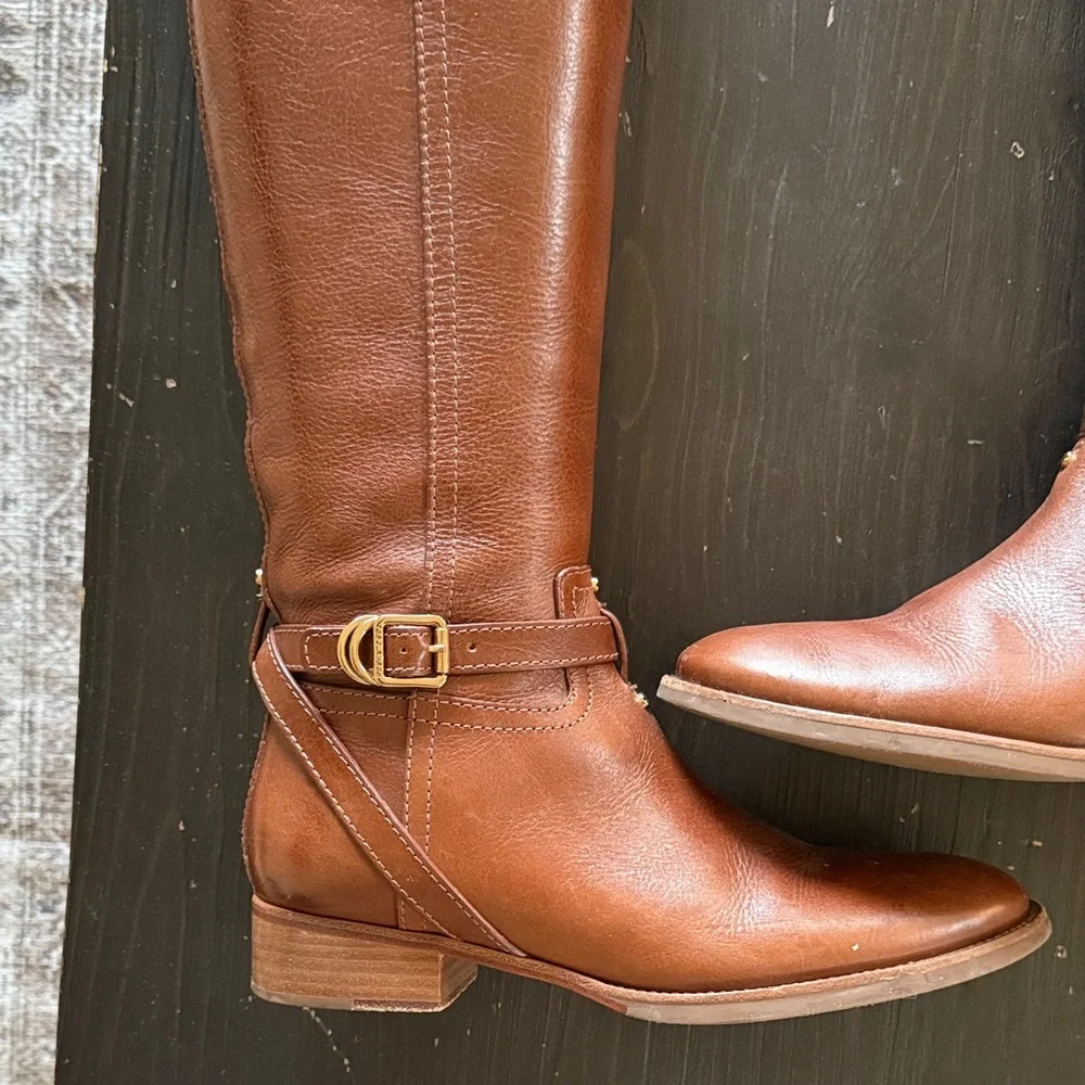 Tory Burch Equestrian Style Leather Boots - Picture 6 of 8